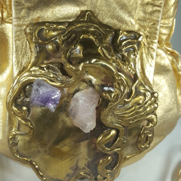 Fancy Nancy Gold Bag With Copper and Amethyst Deco - Picture 2 of 8